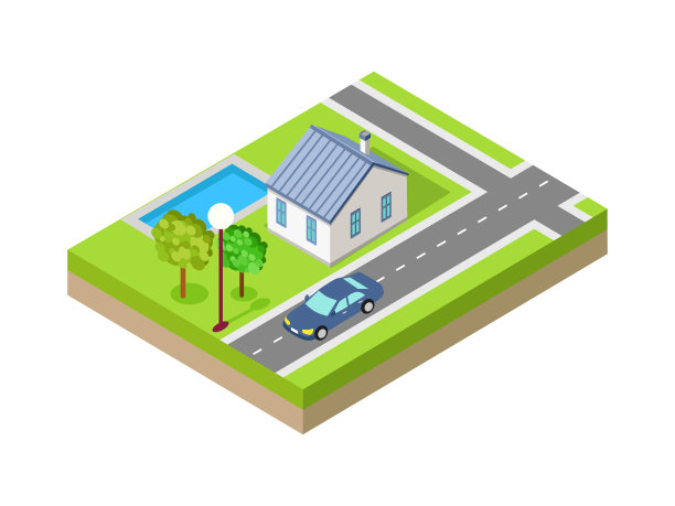 等距城市矢量网络横幅图片下载