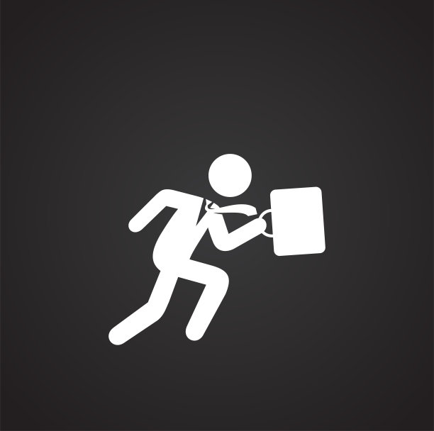 在图形和网页设计的背景上运行相关图标。简单的说明。网站按钮或手机应用的互联网概念符号。图片下载