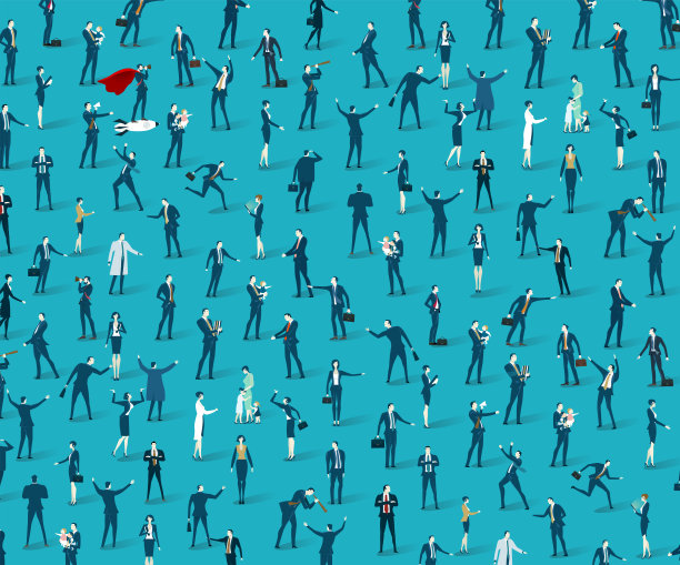 背景有很多商业人士在不同的情况和专业背景。业务概念说明图片下载