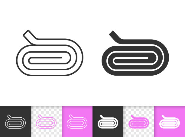 布卷简单的黑色直线矢量图标图片下载