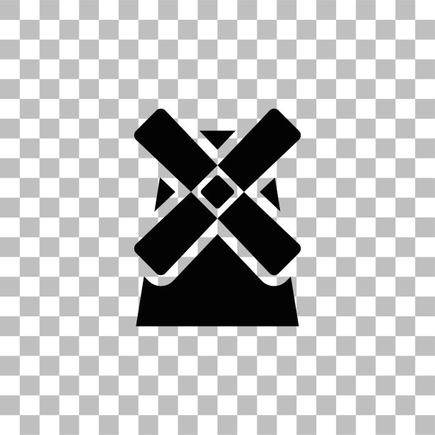 磨坊风车扁平图标图片下载