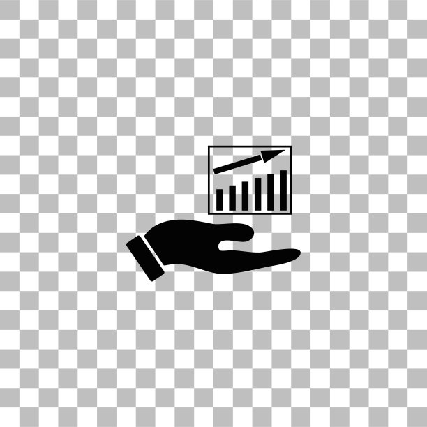 手持增长图表图标（扁平风格）图片下载