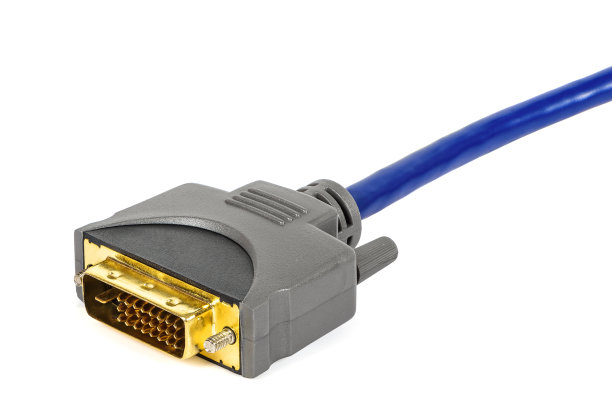 DVI插头在白色背景上图片下载