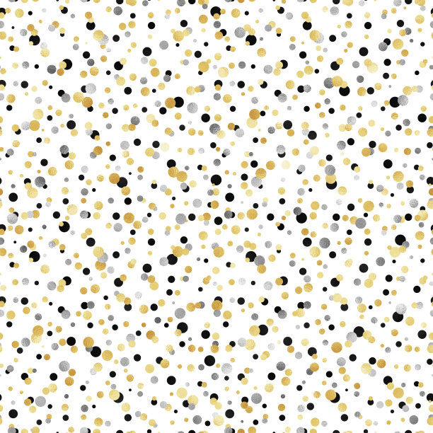 金色，银色和黑色五彩纸屑无缝图案图片下载