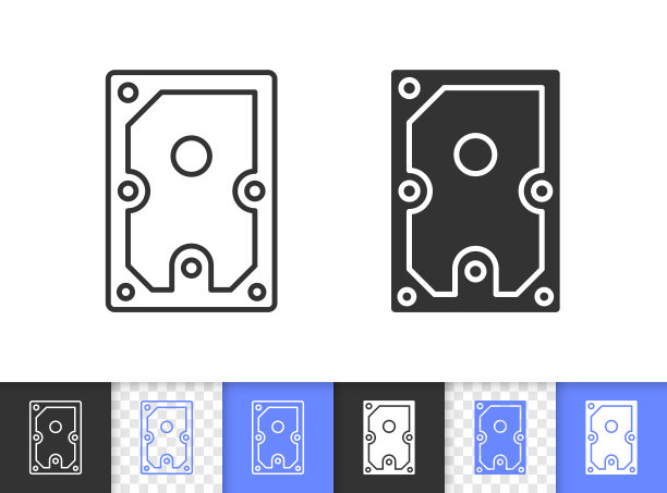 硬盘简单的黑线矢量图标图片下载