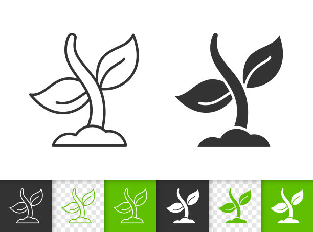 萌出简单的黑线矢量图标图片下载