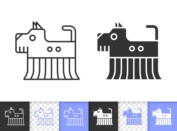机器狗简单黑线矢量图标图片下载