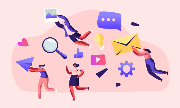 沟通，手握信封的人，纸飞机，照片。社交媒体网络，互联网会计，人类生活中的数字技术，公共关系卡通平面矢量插图图片下载