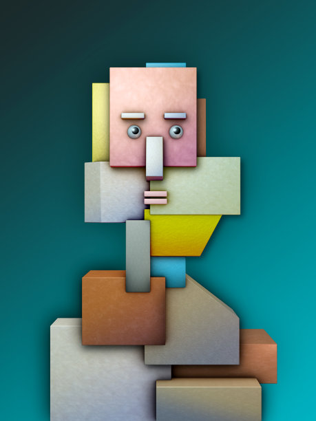 人的头是由几何形状组成的图片下载