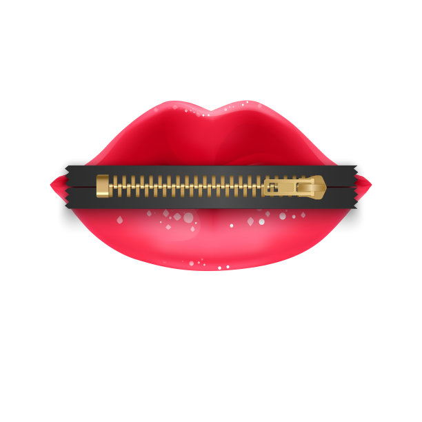 卡通风格的女人抿着红唇，大声说出来，打破沉默。制止家庭暴力侵害妇女的概念。图片下载