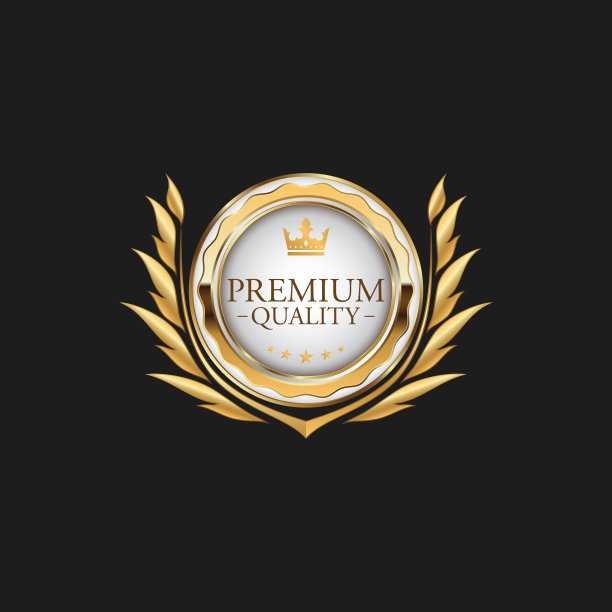 圈优质徽章标签奢侈黄金图片下载