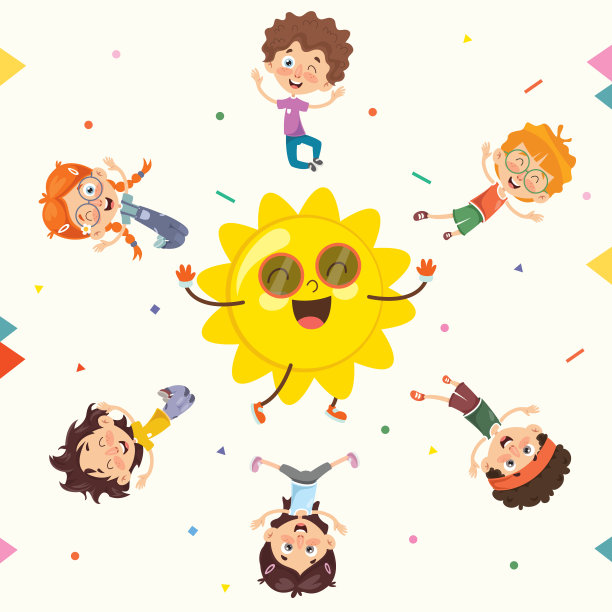 矢量插图的夏天的孩子图片下载