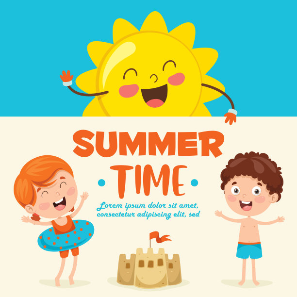 矢量插图的夏天的孩子图片下载