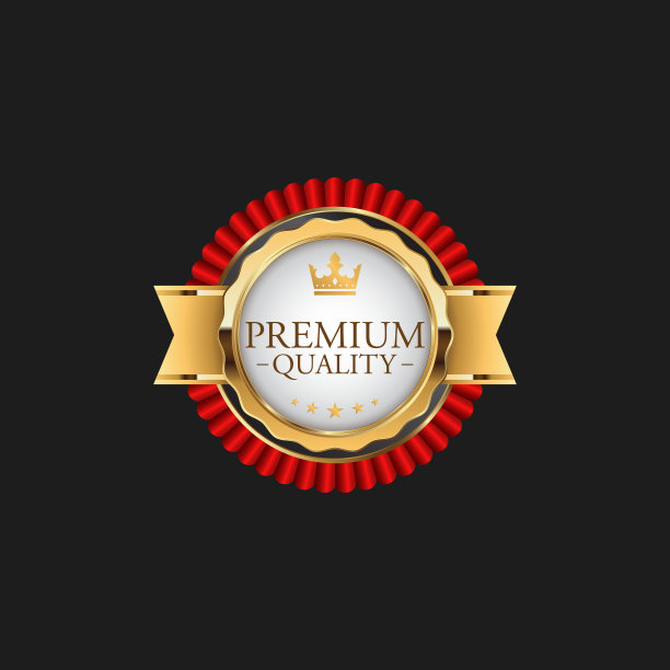 圈优质徽章标签奢侈黄金图片下载