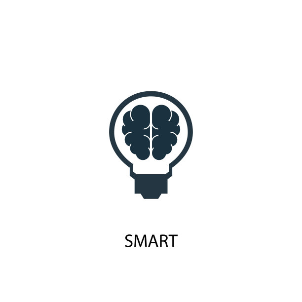 聪明的图标。简单元素说明。智能概念符号设计。可用于网络和手机。图片下载