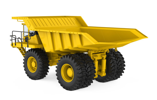 隔离黄色矿用卡车图片下载