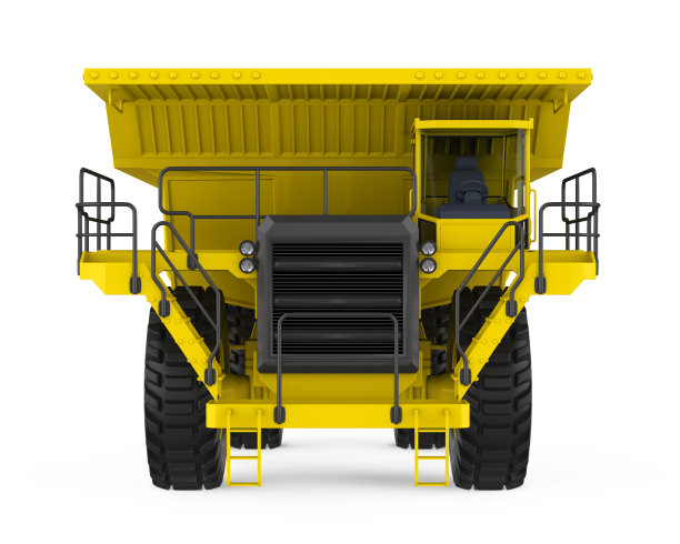 隔离黄色矿用卡车图片下载