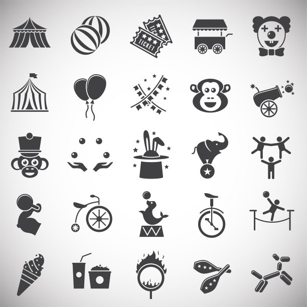 马戏团图标，网页设计插画图片下载