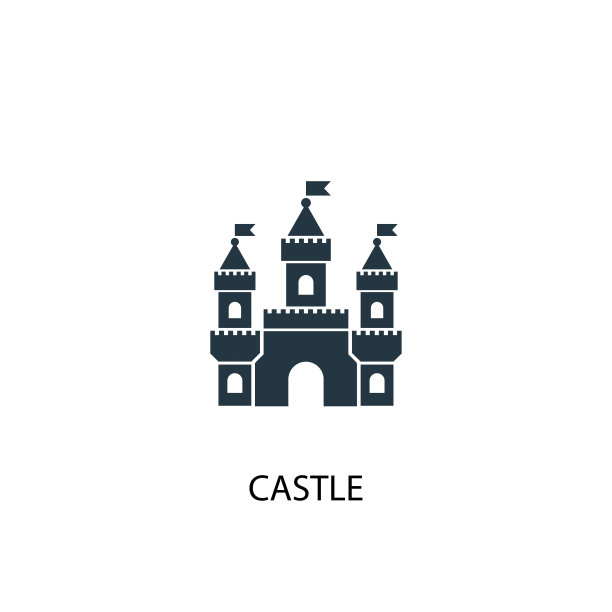 城堡图标。简单元素说明。城堡概念符号设计。可用于网络和手机。图片下载