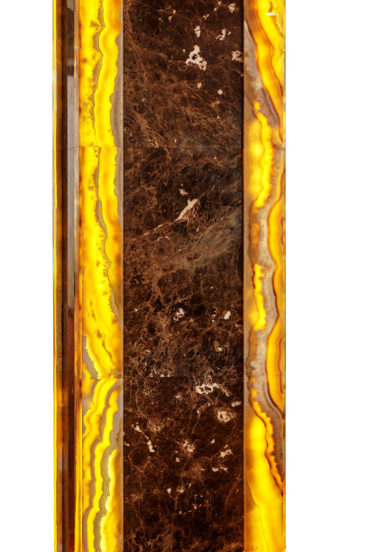 孤立的棕色大理石柱内置照明图片下载