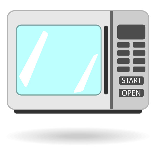 与阴影隔离的灰色微波平面图标图片下载