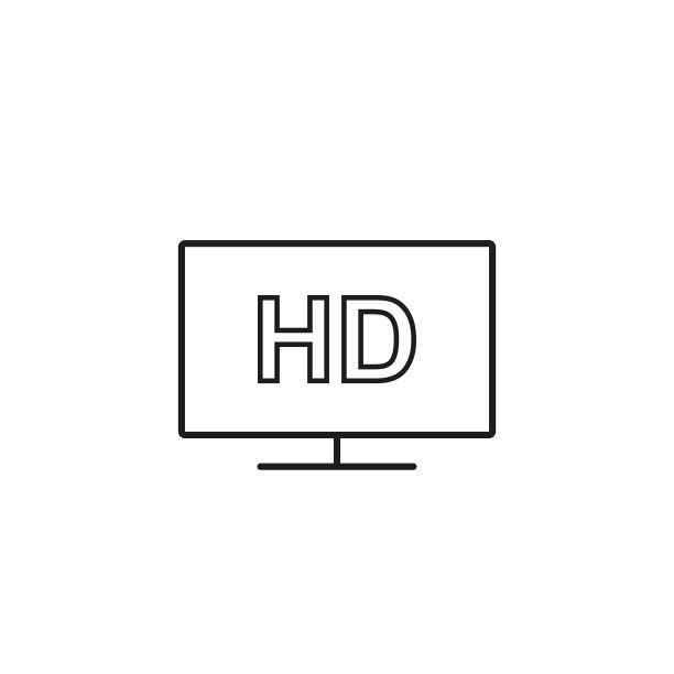 高清电视图标与白色背景。矢量平面设计图片下载