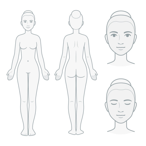 女性身体和面部图表图片下载