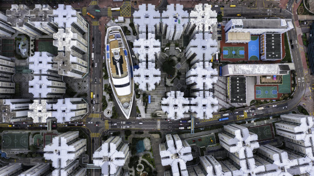 香港住宅大厦俯视图图片下载