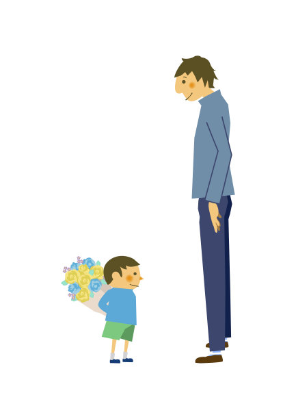 父子剪贴画，亲子之爱，父亲节剪贴画图片下载