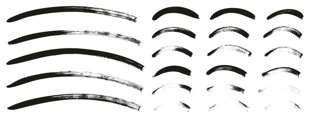 书法油漆细笔刷线弯曲高细节抽象矢量背景集112图片下载