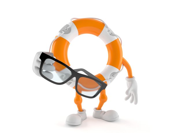 手持眼镜的救生圈人物图片下载