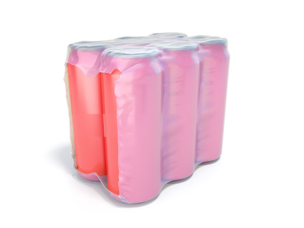 红色金属罐包装3d渲染在白色图片下载