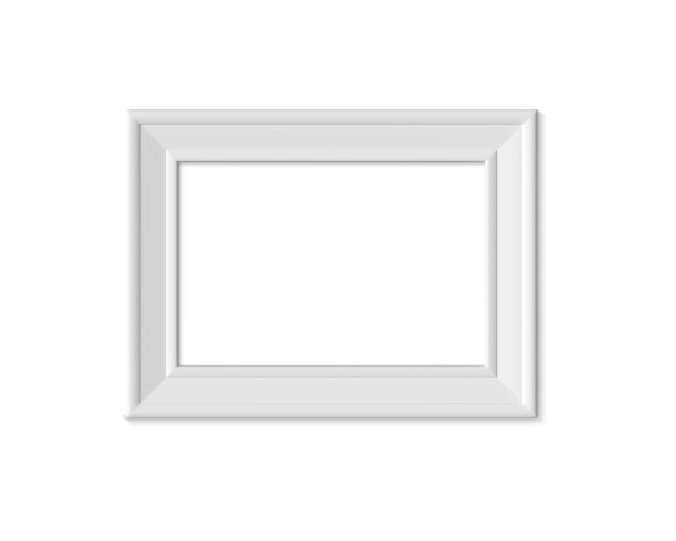 2x3 A4水平景观垂直相框模型。真实的纸，木制或塑料空白照片。海报框架模拟模板上的白色背景。3 d渲染。图片下载