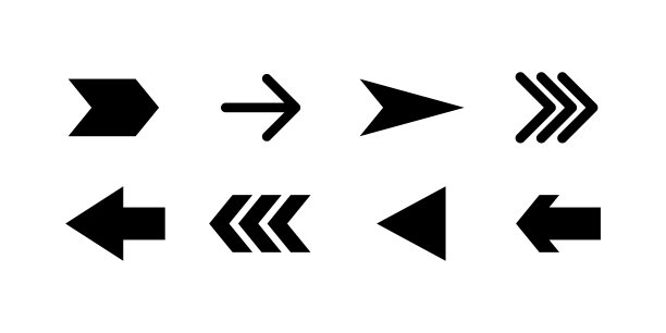 箭头合集。箭头图标。白色背景上孤立的黑色箭头图片下载