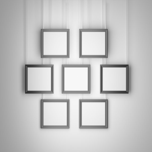 一套七个正方形的相框图片下载