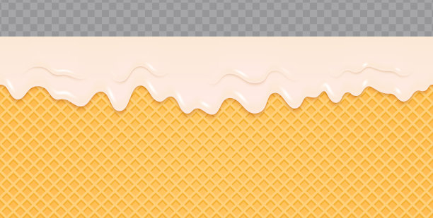 酸奶在威化饼上融化。图片下载