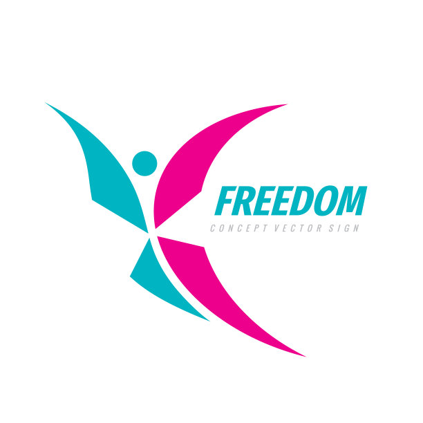 蝴蝶矢量图标模板设计。人的性格抽象的图标。图片下载