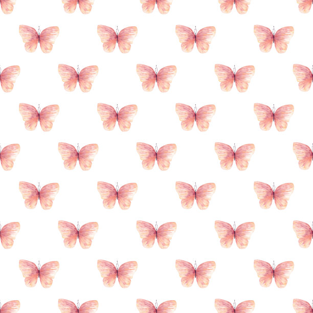 淡粉色蝴蝶无缝光栅图案图片下载