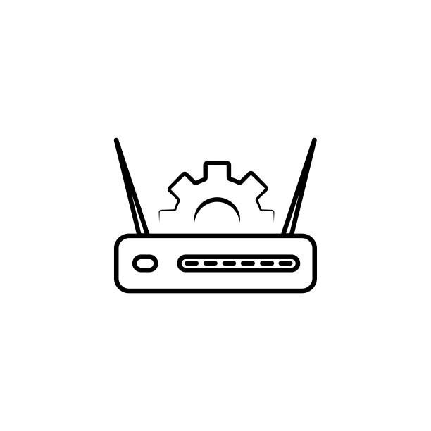 白色背景上的灰色路由器、Wi-Fi信号和齿轮图标。调整应用程序、服务概念、设置选项、维护、修理、修复。矢量图图片下载