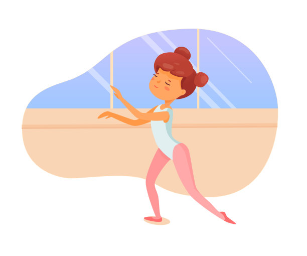 芭蕾舞蹈课平面矢量插图图片下载