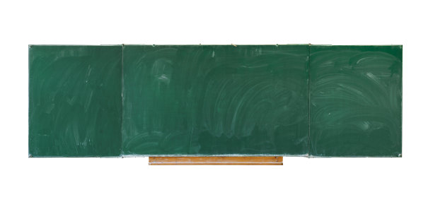 空白的绿色黑板，黑板纹理与复制空间隔离在白色背景上图片下载