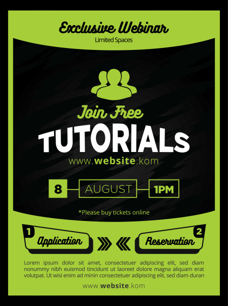 光滑和现代绿色教程传单或海报模板的教育图片下载