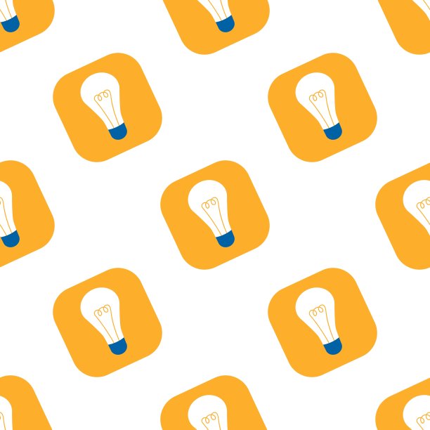 能量与理念符号无缝图案。灯泡图标背景。图片下载