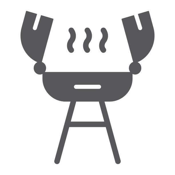 烤架字形图标，火和烹饪，烧烤标志，矢量图形，白色背景上的固体图案。图片下载