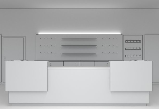 商店，商店，购物中心，室内可视化，3D插图图片下载