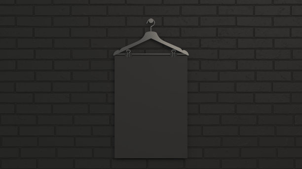 空白黑色垂直海报衣架图片下载