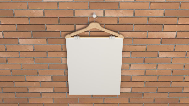 空白白色垂直海报衣架图片下载