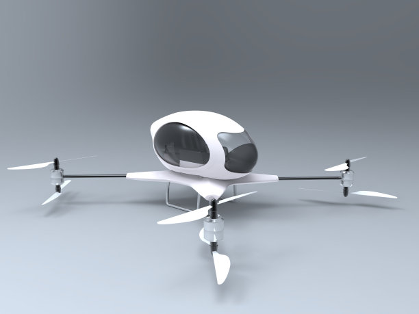 一个客运无人机的3d插图图片下载