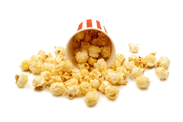电影爆米花孤立在白色图片下载