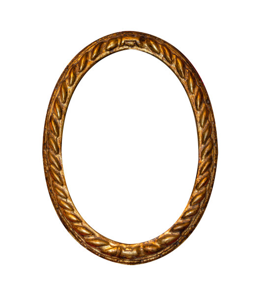 复古木制相框孤立在白色背景上。图片下载